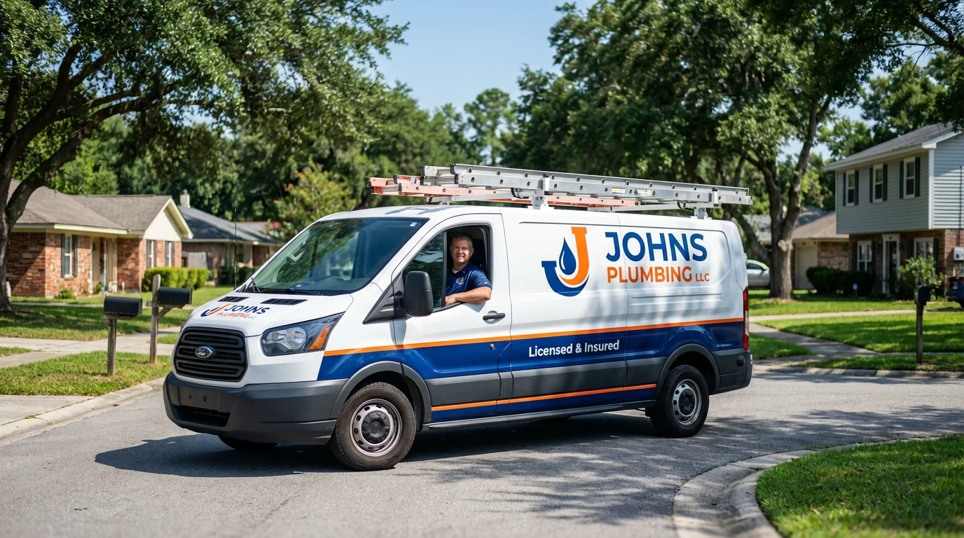 Johns Plumbing LLC service van in Olympia, WA