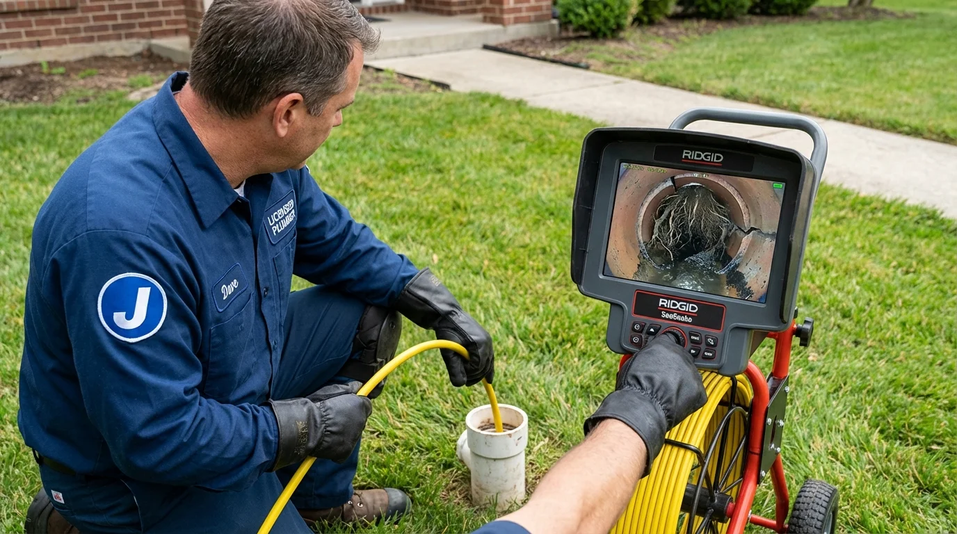 Sewer camera inspection being performed by Johns Plumbing LLC in Olympia