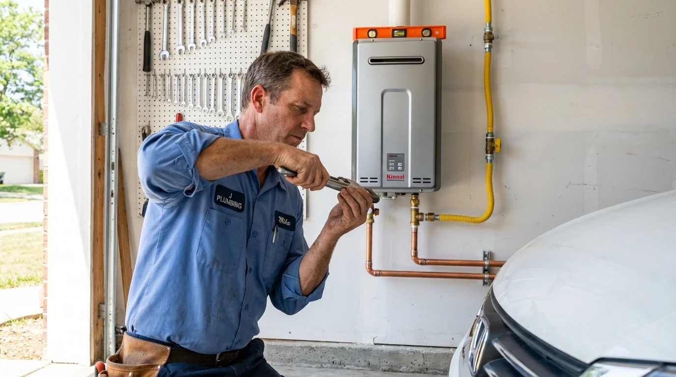 Tankless water heater installation by a Johns Plumbing LLC plumber in Olympia